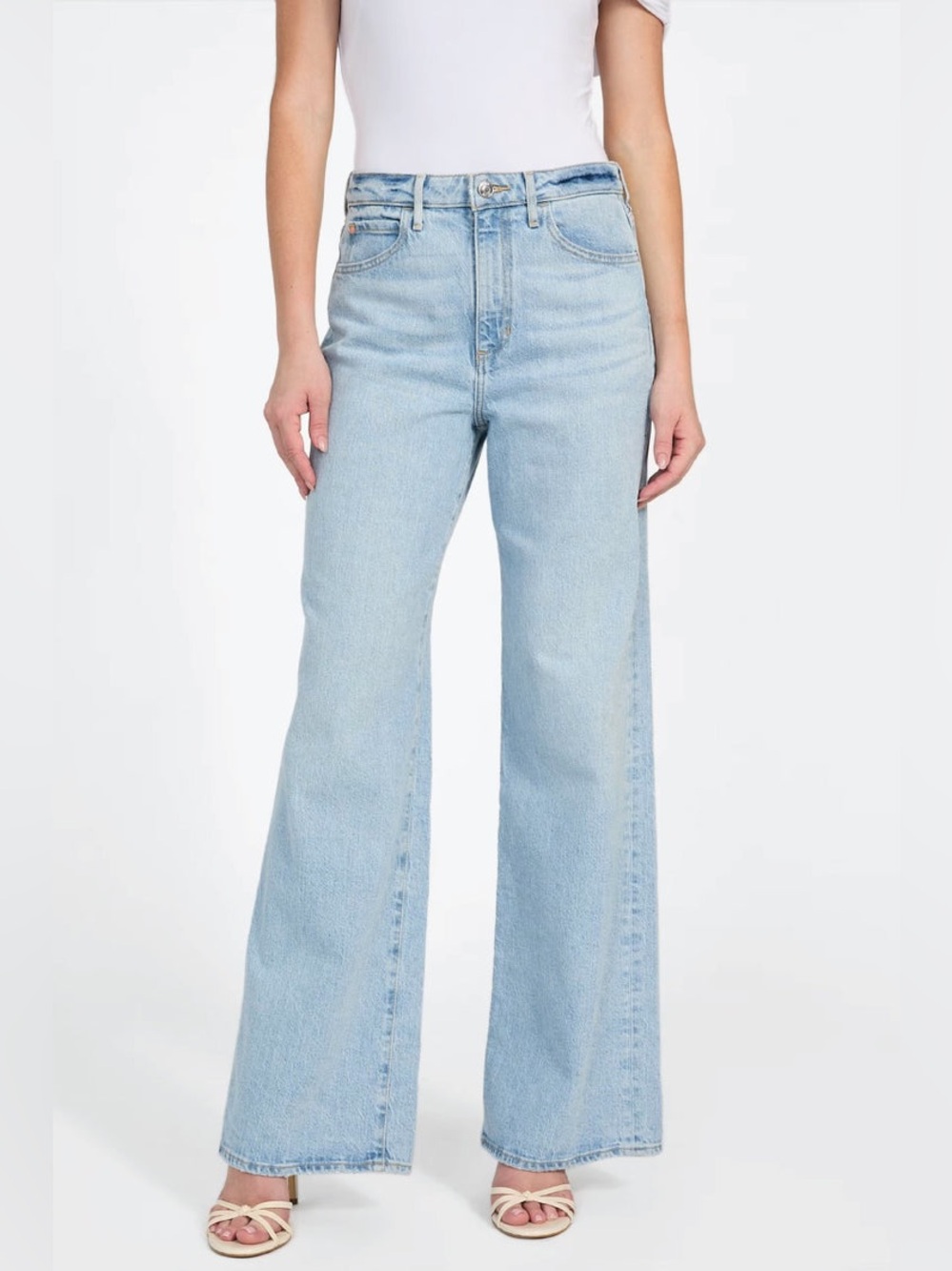 New Guess Light Blue High-Rise Wide Leg Jeans SZ 27